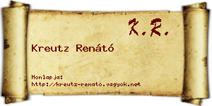 Kreutz Renátó névjegykártya